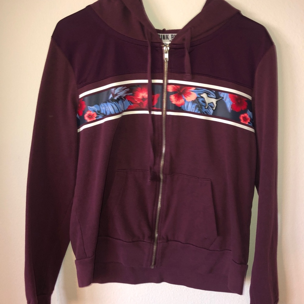 Victoria Secret Pink maroon zip up sweater